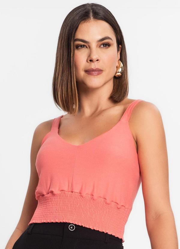 Rovitex - Blusa Cropped de Alça Rosa