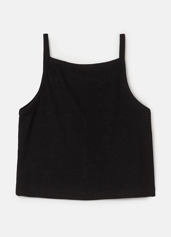 Choyee - Blusa Cropped de Alças Preto 4