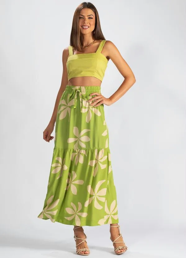 Hering - Blusa Cropped de Linho Verde 3