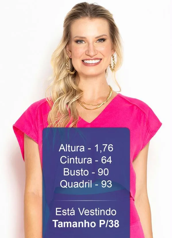 Maria Filó - Blusa Cropped de Linho Vivo Franzido Rosa 5