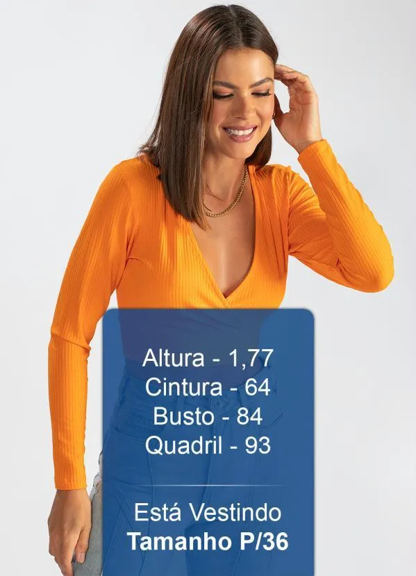 Colcci - Blusa Cropped de Malha Canelada Laranja 5