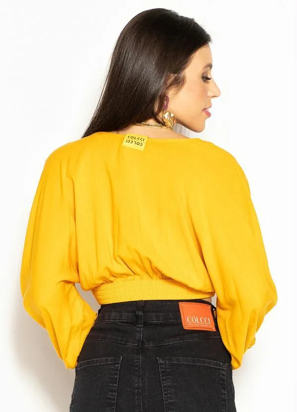 Colcci - Blusa Cropped de Viscose Amarelo 2