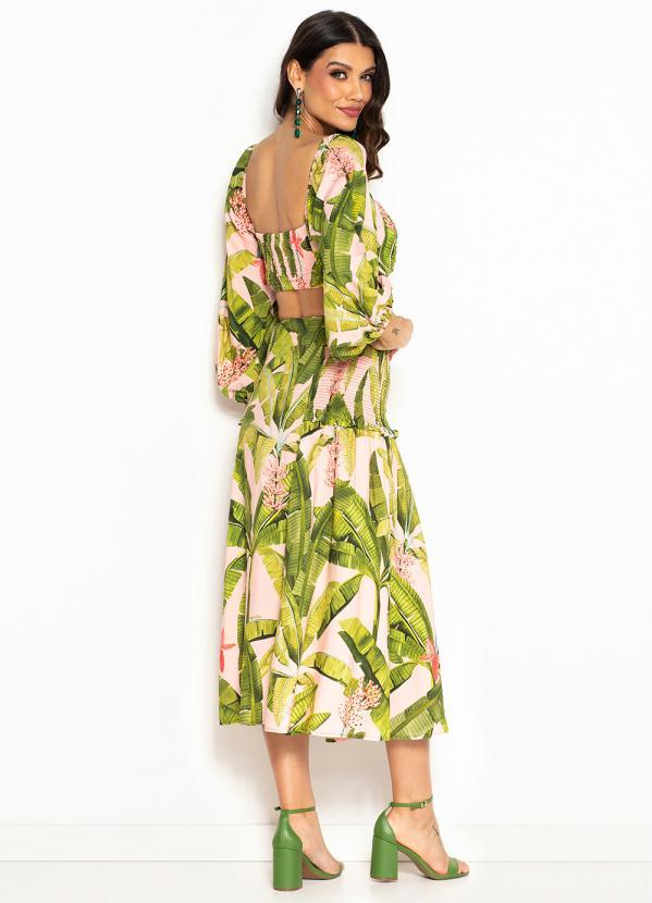 Farm - Blusa Cropped de Viscose Banana Verde 4