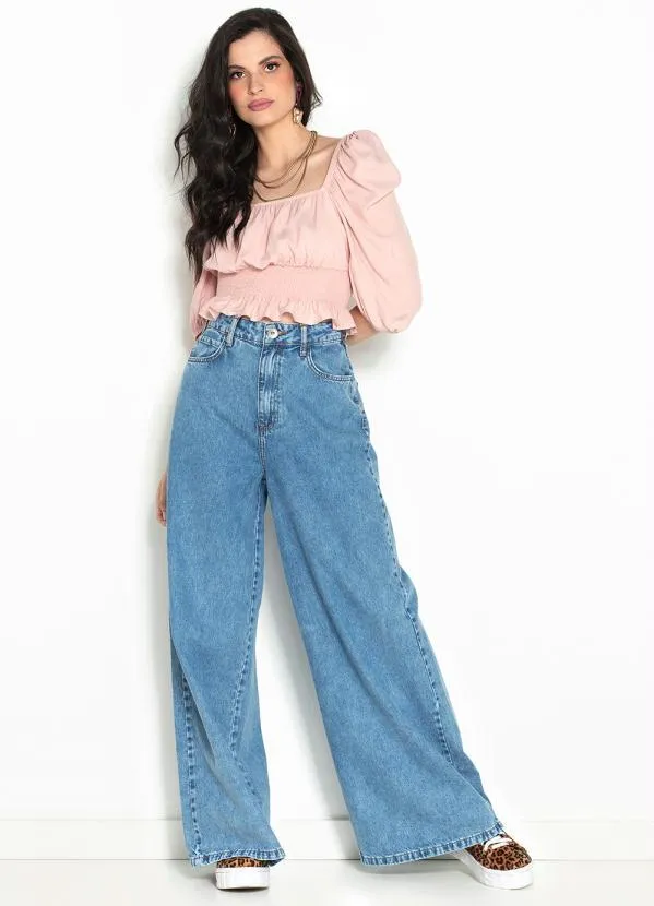 Colcci - Blusa Cropped de Viscose Rosa 3