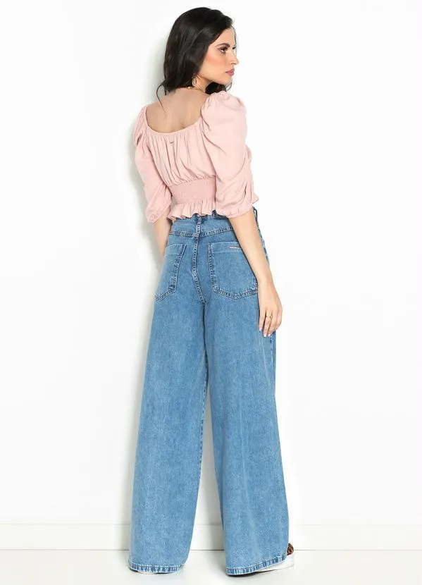 Colcci - Blusa Cropped de Viscose Rosa 4