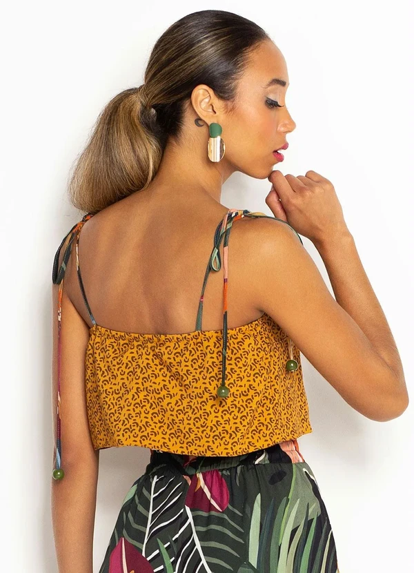 Farm - Blusa Cropped Dupla Face Floresta Viva Preto 8