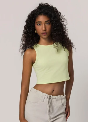 Sofie - Blusa Cropped em Algodão Verde - SOFIE
