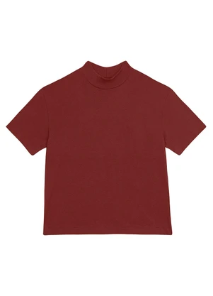 Malwee - Blusa Cropped em Malha Bordô - MALWEE