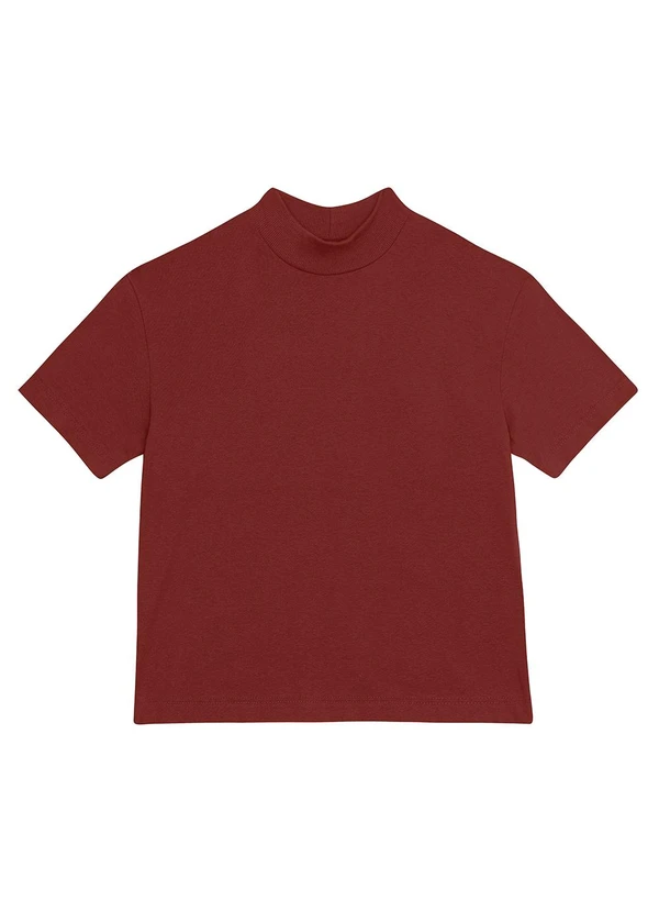 Malwee - Blusa Cropped em Malha Bordô