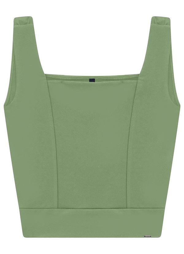 Lunender - Blusa Cropped em Malha Crepe Verde