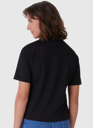 Malwee - Blusa Cropped em Malha Preto - MALWEE