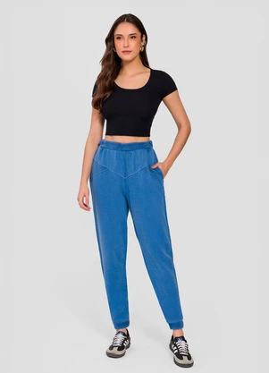 Sofie - Blusa Cropped em Ribana Preto - SOFIE