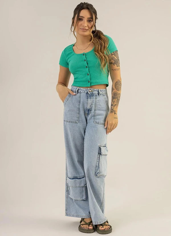 The Philippines - Blusa Cropped em Ribana Verde 3