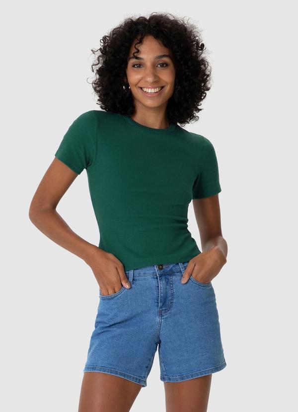 Malwee - Blusa Cropped em Ribana Verde 2