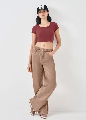 Sofie - Blusa Cropped em Ribana Vermelho - SOFIE
