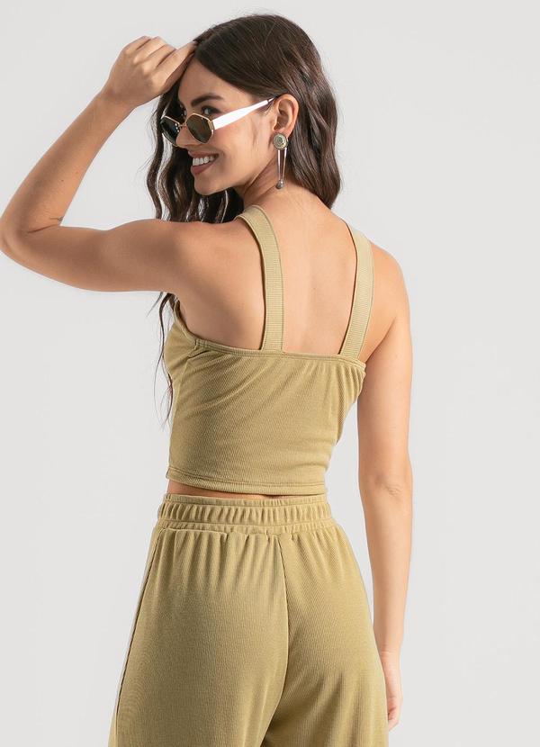Cativa - Blusa Cropped em Tecido Texturizado Caramelo 2