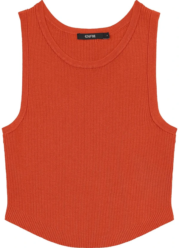 Enfim - Blusa Cropped em Tricô Laranja 3