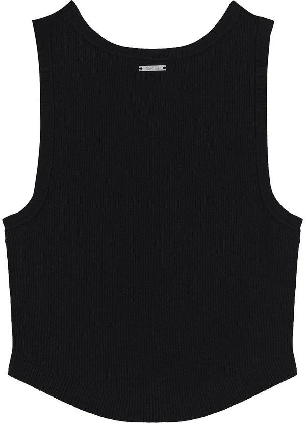 Enfim - Blusa Cropped em Tricô Preto 2