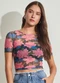 Sofie - Blusa Cropped em Tule Estampado - variação: Estampado