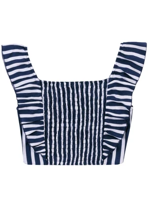 Malwee - Blusa Cropped em Viscolinho Azul Marinho - MALWEE