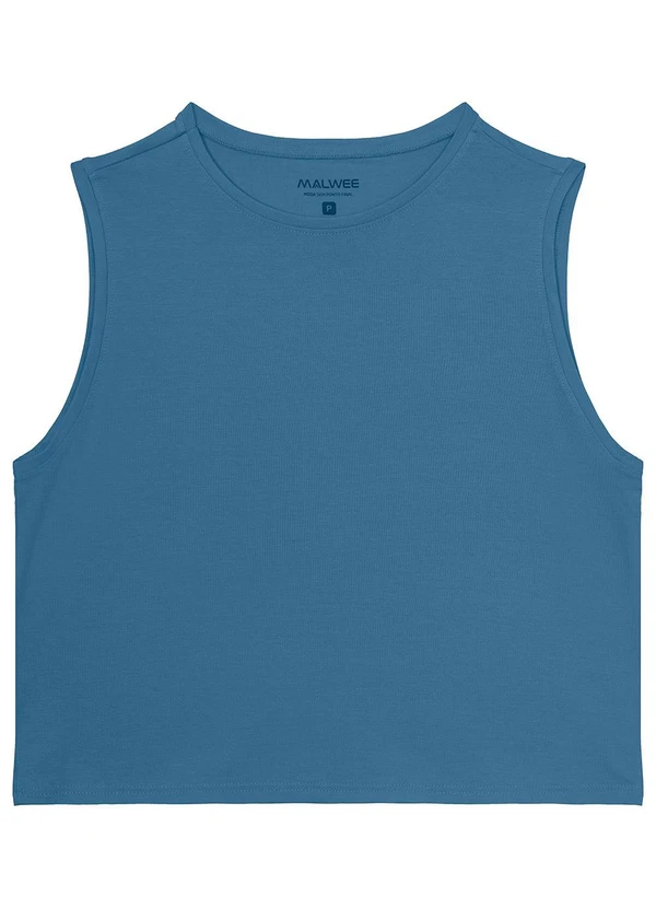 Malwee - Blusa Cropped em Viscose Azul 3