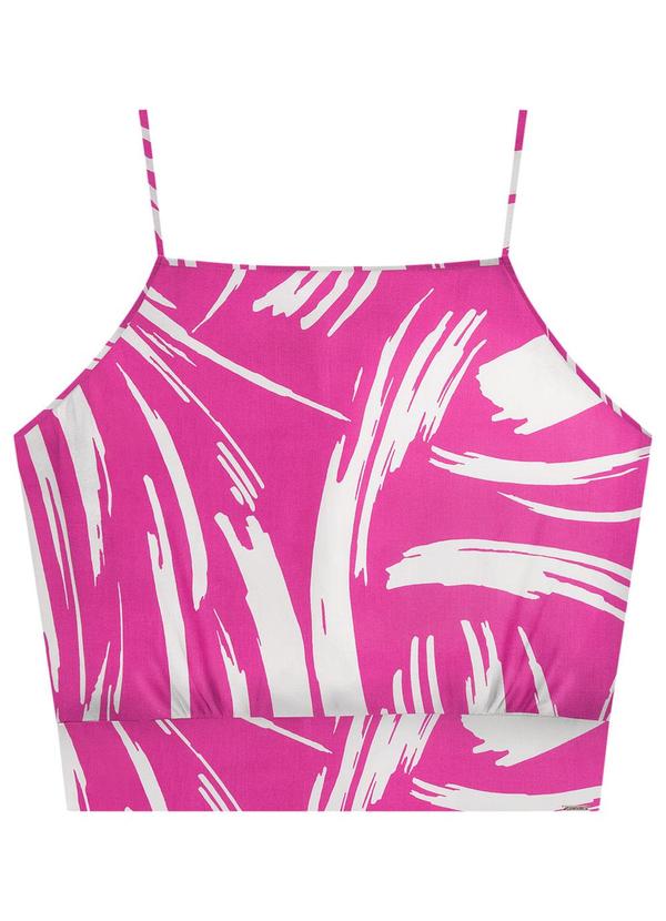 Lunender - Blusa Cropped em Viscose com Lastex Rosa 1