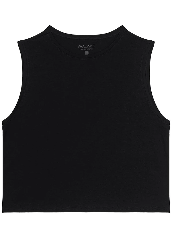 Malwee - Blusa Cropped em Viscose Preto 4