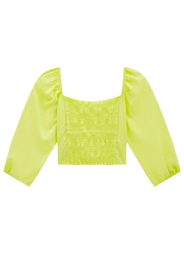 Lunender - Blusa Cropped em Viscose Verde 6