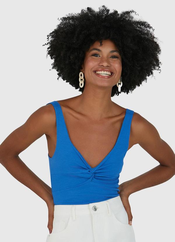 Malwee - Blusa Cropped Feminina Azul Anil