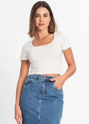Rovitex - Blusa Cropped Feminina Bege - ROVITEX