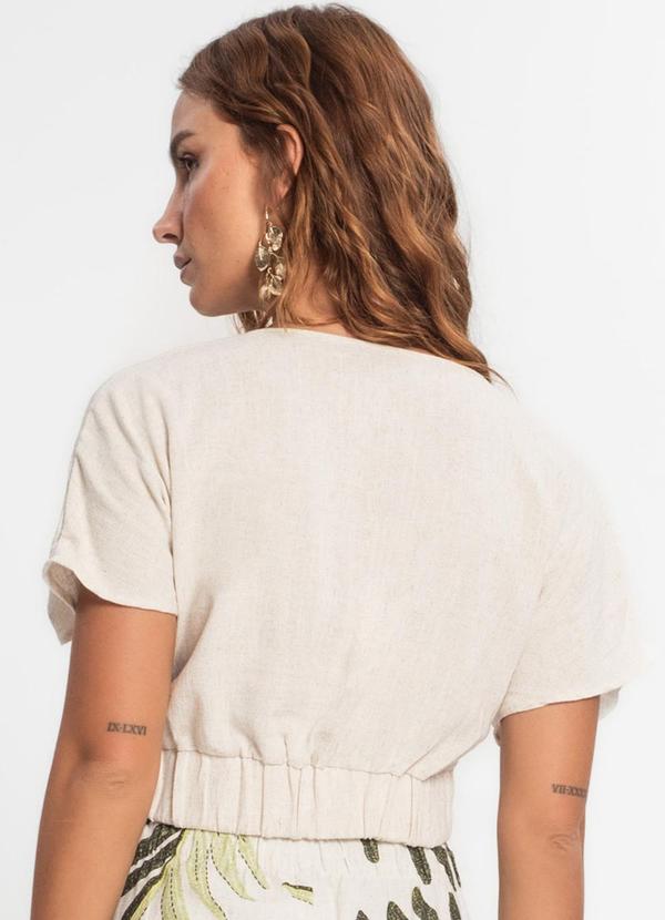 Endless - Blusa Cropped Feminina em Linho Bege 2