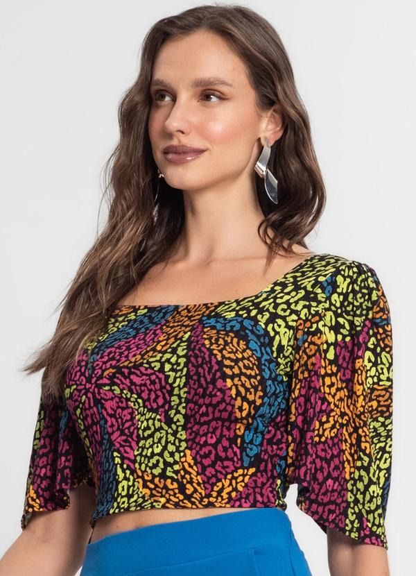 Endless - Blusa Cropped Feminina em Ribana Canelada Preto