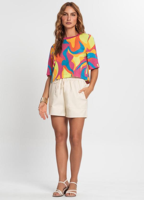 Endless - Blusa Cropped Feminina Estampada Rosa