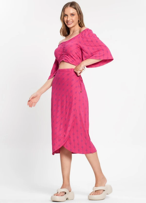 Rovitex - Blusa Cropped Feminina Estampada Rosa 3