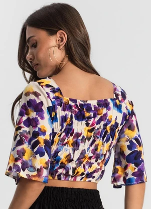Endless - Blusa Cropped Feminina Estampada Roxo - ENDLESS