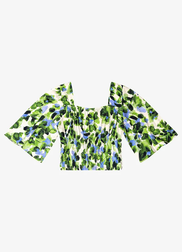 Endless - Blusa Cropped Feminina Estampada Verde 3
