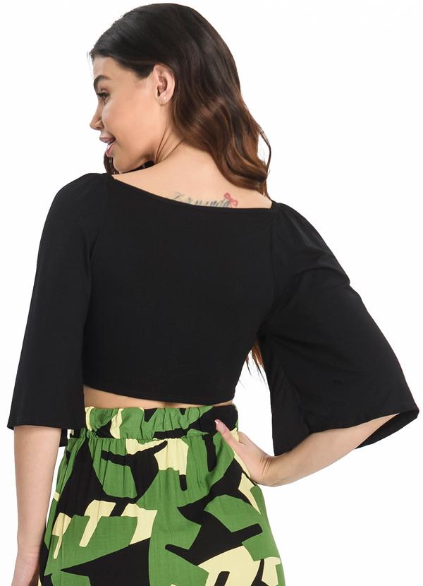 Rovitex - Blusa Cropped Feminina Nózinho Preto 2