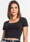 Rovitex - Blusa Cropped Feminina Bege - variação: Preto