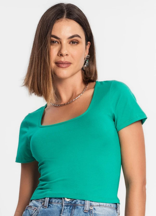 Rovitex - Blusa Cropped Feminina Verde