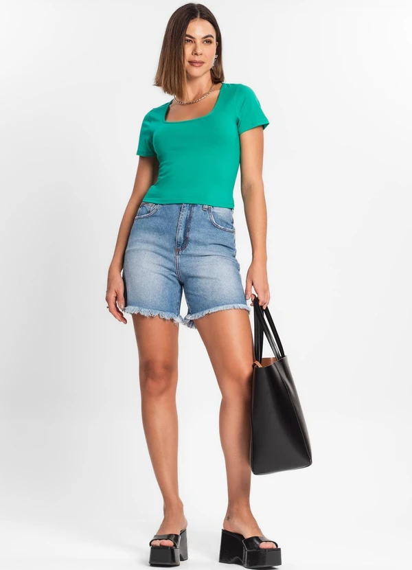 Rovitex - Blusa Cropped Feminina Verde 3
