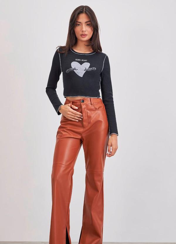 Rovitex - Blusa Cropped Feminino em Ribana Kohmar Preto 2