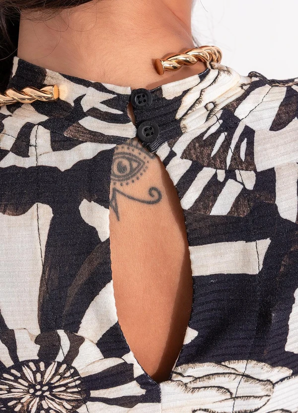 Farm - Blusa Cropped Flora Preto 8