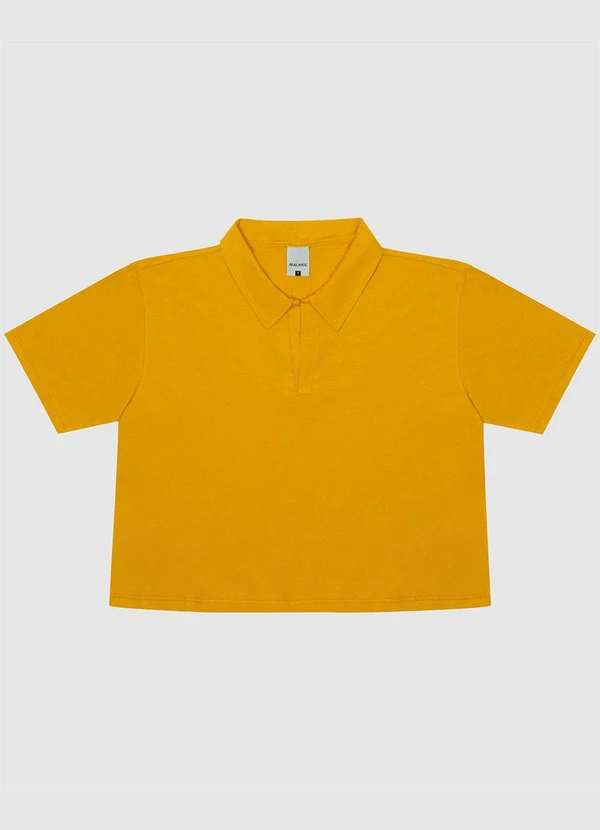 Malwee - Blusa Cropped Gola Esporte em Algodão Amarela 6