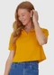 Malwee - Blusa Cropped com Gola Esporte em Algodão Rosa - variação: Amarela