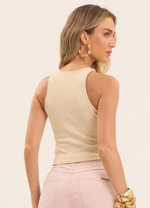 Doce Trama - Blusa Cropped Lusitana em Malha Branco - DOCE TRAMA