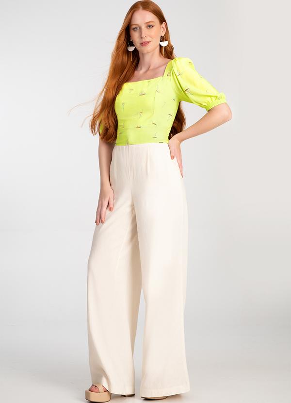 Lunender - Blusa Cropped Manga Bufante Verde 3