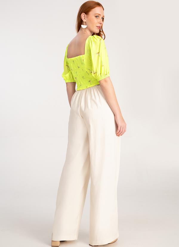 Lunender - Blusa Cropped Manga Bufante Verde 4