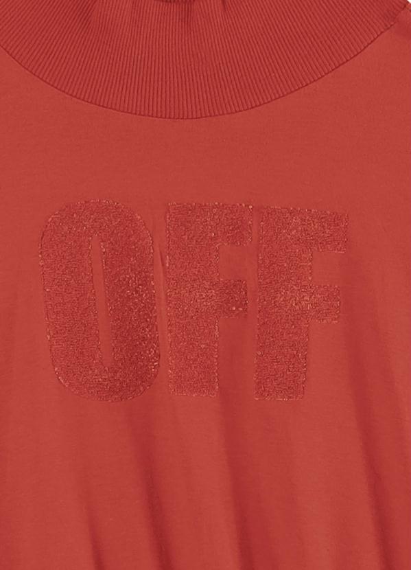 Enfim - Blusa Cropped Manga Longa Off Vermelho 2