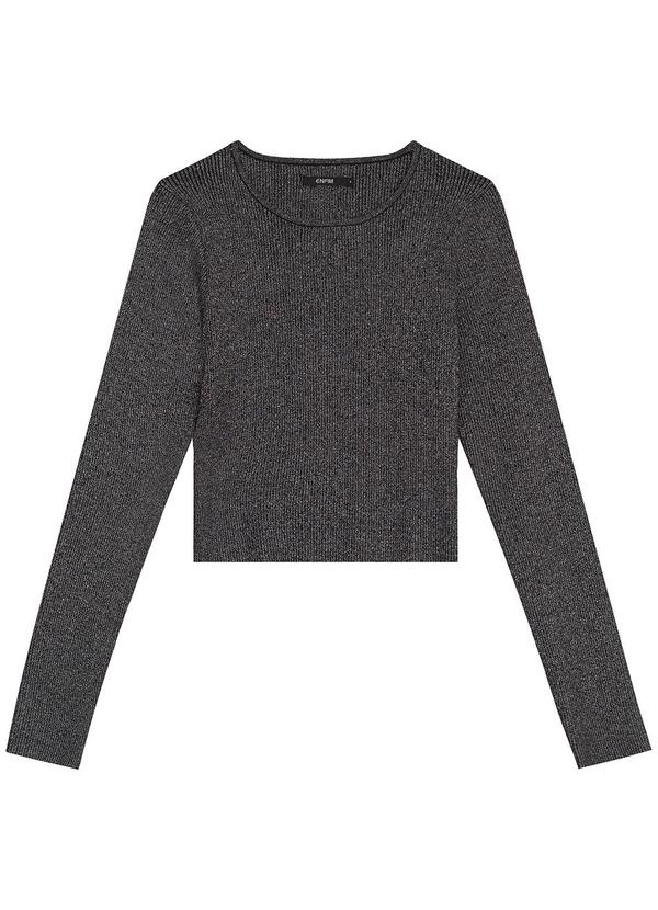 Enfim - Blusa Cropped Metalizada Preto 3