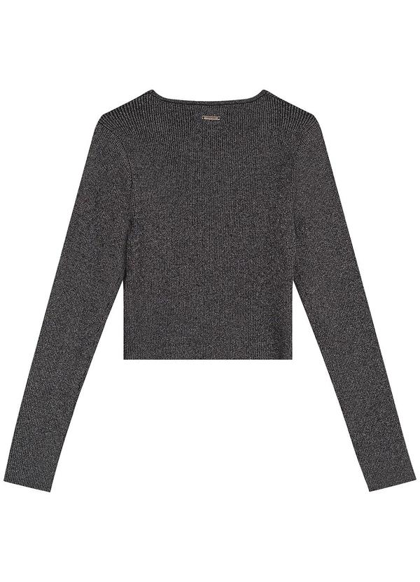 Enfim - Blusa Cropped Metalizada Preto 4